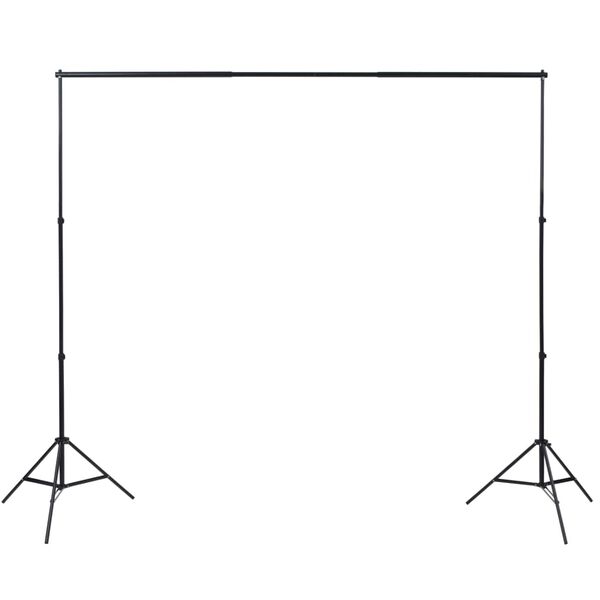 vidaXL Kit de studio photo et 3 toiles de fond r&eacute;glables Coton 3x6 m