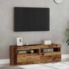 vidaXL Meubles TV avec lumières LED 2 pcs vieux bois bois d'ingénierie