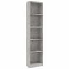 vidaXL Biblioth&egrave;que &agrave; 5 niveaux Gris b&eacute;ton 40x24x175cm Bois ing&eacute;nierie