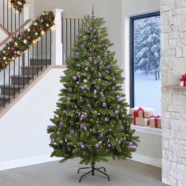 vidaXL Sapin de No&euml;l artificiel avec 300 LED Vert 270 cm PVC et m&eacute;tal
