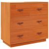 vidaXL Buffet cire marron 80x40x75 cm bois massif de pin