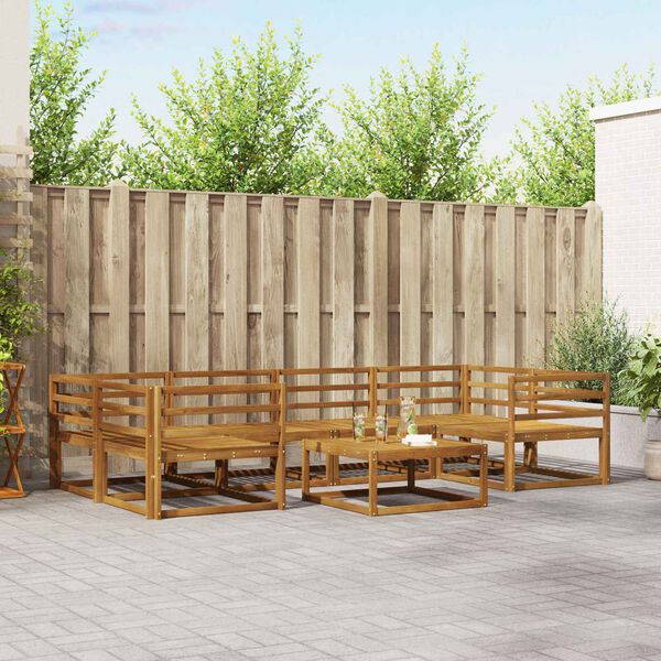 vidaXL Ensemble de canap&eacute;s d'ext&eacute;rieur 7 pcs Naturel