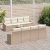 vidaXL Ensemble de canap&eacute; de jardin 9 pcs Beige et cr&egrave;me polyrotin