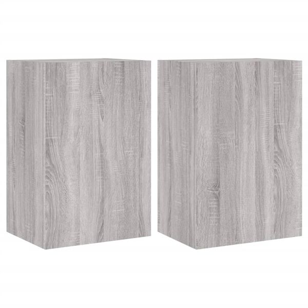 vidaXL Meubles TV muraux 2pcs sonoma gris 40,5x30x60cm bois ing&eacute;nierie