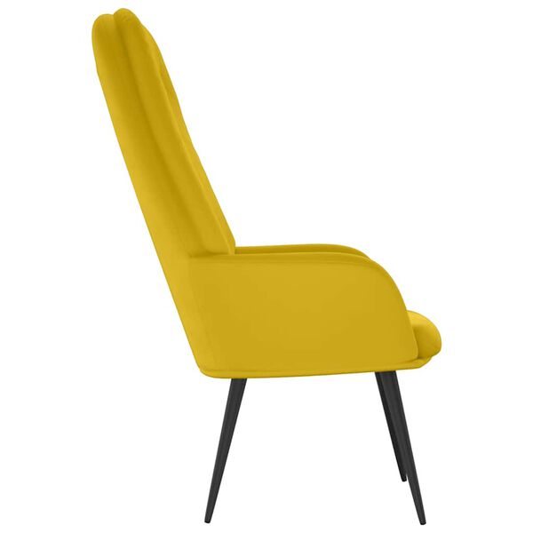 vidaXL Chaise de relaxation Jaune moutarde Velours