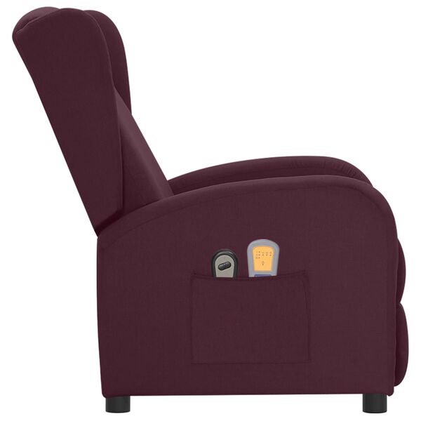vidaXL Fauteuil électrique de massage Violet Tissu