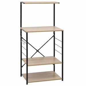 vidaXL Armoire &agrave; micro-ondes noir et ch&ecirc;ne 60x39,6x123 cm