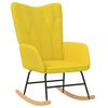 vidaXL Chaise &agrave; bascule avec tabouret Jaune moutarde Tissu