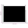 vidaXL Auvent latéral rétractable de patio 100x500 cm Noir