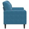 vidaXL Canap&eacute; 2 places avec oreillers d&eacute;coratifs bleu 140 cm velours