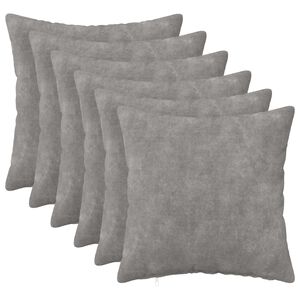 vidaXL Housse de coussin 6 pc HEERLEN Gris clair 30 x 30 cm