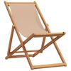 vidaXL Chaises de plage pliantes lot de 2 taupe tissu et bois massif
