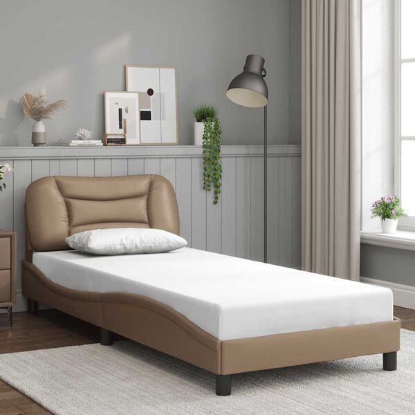 vidaXL Cadre de lit sans matelas Hvar cappuccino 90x190 cm similicuir