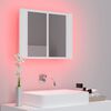 vidaXL Armoire salle de bain &agrave; miroir LED Blanc 60x12x45 cm Acrylique