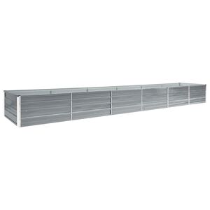 vidaXL Lit sur&eacute;lev&eacute; de jardin Acier galvanis&eacute; 480x80x45 cm Gris