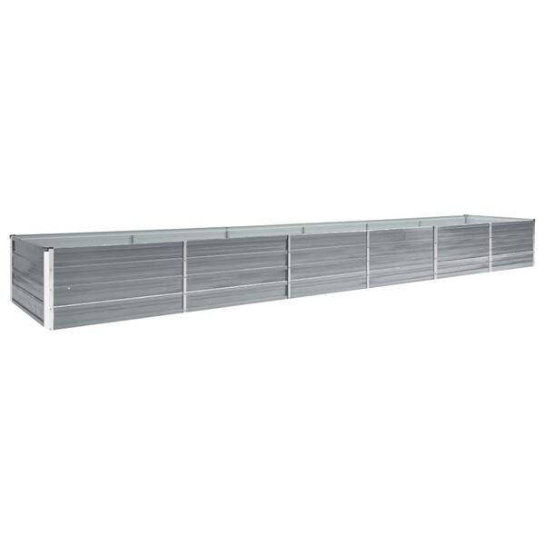 vidaXL Lit sur&eacute;lev&eacute; de jardin Acier galvanis&eacute; 480x80x45 cm Gris