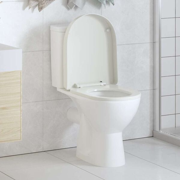 vidaXL Abattant WC &agrave; fermeture en douceur Blanc Carr&eacute;