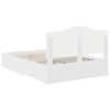 vidaXL Cadre de lit avec tiroir Blanc 140 x 190 cm Bois d'ing&eacute;nierie