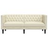 vidaXL Canapé Chesterfield 2 places crème similicuir