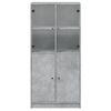 vidaXL Buffet haut avec portes gris béton 68x37x142 cm bois ingénierie