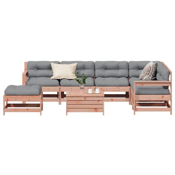 vidaXL Salon de jardin 8 pcs avec coussins bois massif douglas