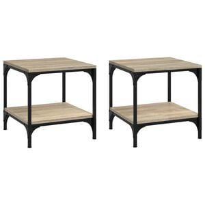 vidaXL Tables d'appoint 2 pcs Ch&ecirc;ne sonoma 40x40x40 cm Bois ing&eacute;nierie