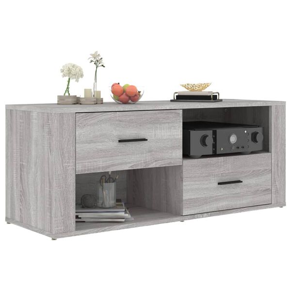 vidaXL Meuble TV Sonoma gris 100x35x40 cm Bois d'ingénierie
