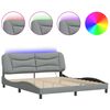 vidaXL Cadre de lit avec LED sans matelas Hvar gris clair 183x213 cm tissu