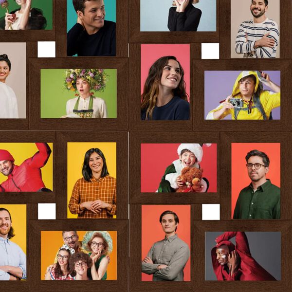 vidaXL Collage de cadres photo de photo 24x(10x15 cm) Marron foncé MDF