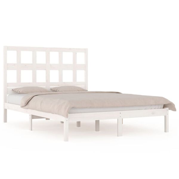 vidaXL Cadre de lit sans matelas blanc 160x200 cm bois de pin massif