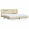 vidaXL Lit avec matelas Hvar cr&egrave;me 200x200 cm tissu