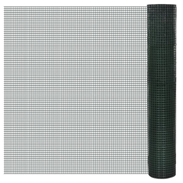 vidaXL Grillage acier galvanisé et revêtement en PVC 10x1 m vert