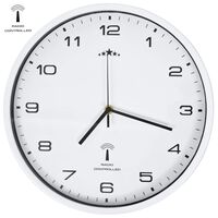 vidaXL Horloge murale radioguidée avec mouvement à quartz 31 cm Blanc