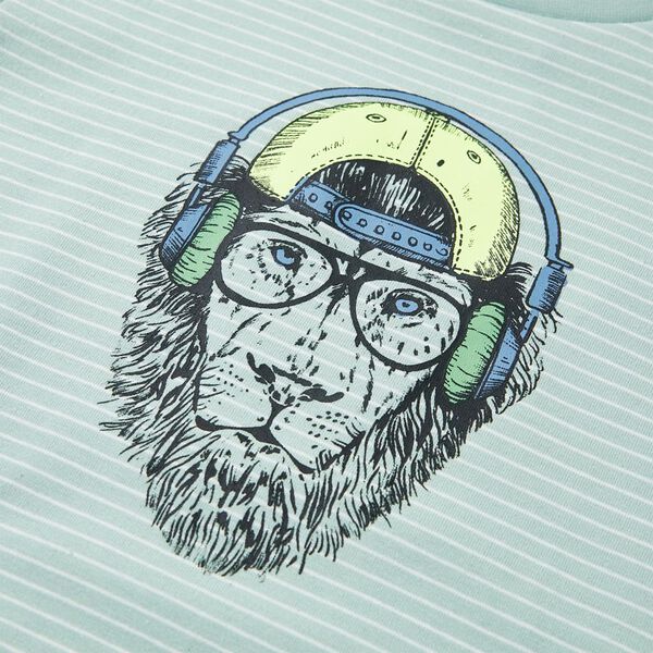 T-shirt &agrave; rayures pour enfants menthe clair 140