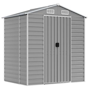 vidaXL Abri de jardin gris clair 191x130x198 cm acier galvanis&eacute;
