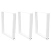 vidaXL Pieds de table &agrave; manger en forme de V, 3 pi&egrave;ces, blanc, 80 x (72-73,3) cm, acier