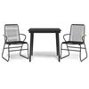 vidaXL Ensemble &agrave; manger de jardin 3 pcs noir rotin PVC