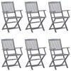 vidaXL Chaises pliables d'ext&eacute;rieur lot de 6 et coussins Bois d'acacia