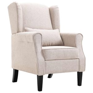 vidaXL Fauteuil beige tissu