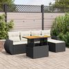 vidaXL Salon de jardin 6 pcs avec coussins noir r&eacute;sine tress&eacute;e