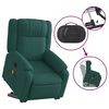 vidaXL Fauteuil inclinable de massage électrique Vert foncé Tissu