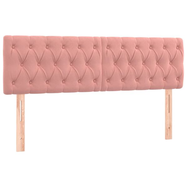 vidaXL Têtes de lit 2 pcs Rose 80x7x78/88 cm Velours