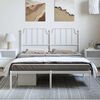 vidaXL Cadre de lit m&eacute;tal sans matelas et t&ecirc;te de lit blanc 135x190 cm