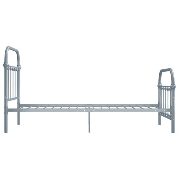 vidaXL Cadre de lit sans matelas gris m&eacute;tal 90x200 cm