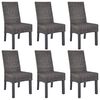 vidaXL Chaises &agrave; manger lot de 6 marron rotin Kubu et bois de manguier