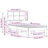 vidaXL Cadre de lit avec t&ecirc;te de lit rembourr&eacute;e Gris clair 75 x 190 cm
