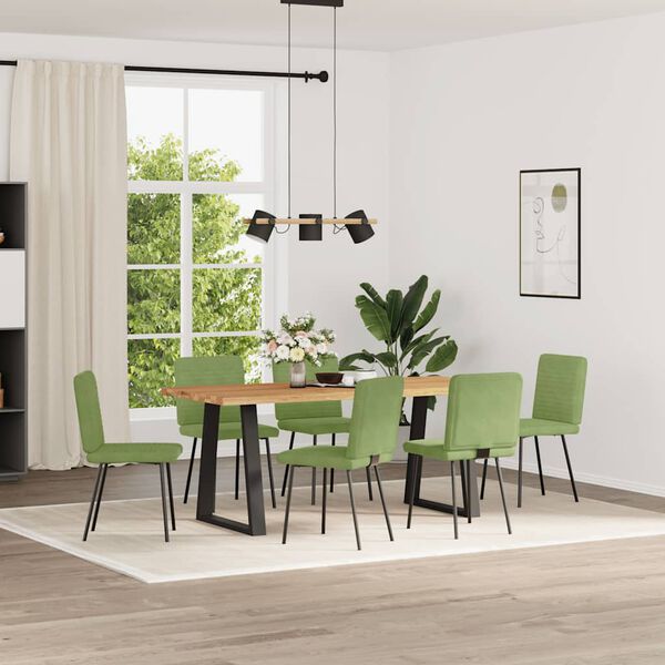 vidaXL Chaises &agrave; manger lot de 6 vert clair velours