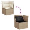 vidaXL Salon de jardin avec coussins 8 pcs beige r&eacute;sine tress&eacute;e acacia