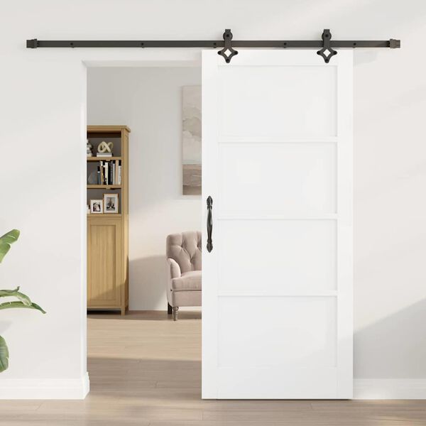 vidaXL Porte coulissante ORKDAL Blanc 86 x 198,5 cm Pin massif