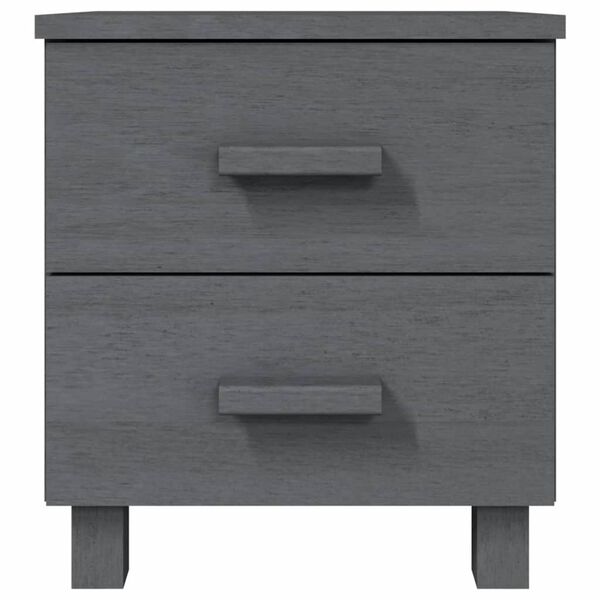 vidaXL Tables de chevet HAMAR 2pcs Gris fonc&eacute; 40x35x44,5cm Bois massif